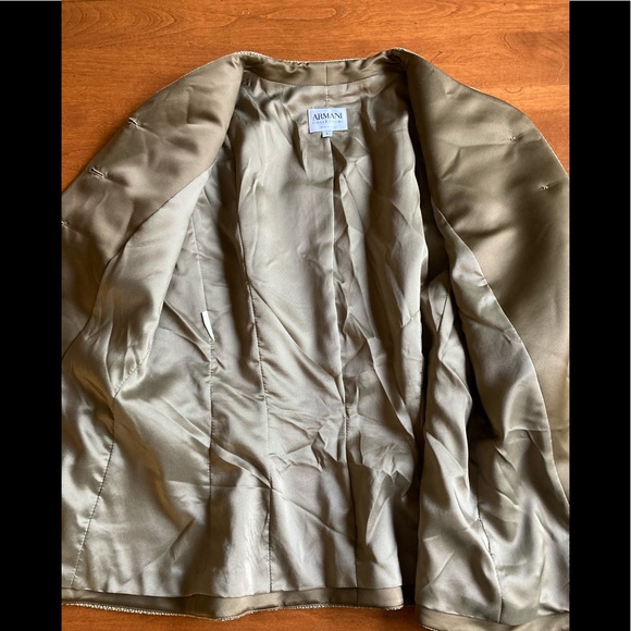 ARMANI COLLEZIONI WOOL BLEND HERRINGBONE BLAZER. 8 - Picture 10 of 11